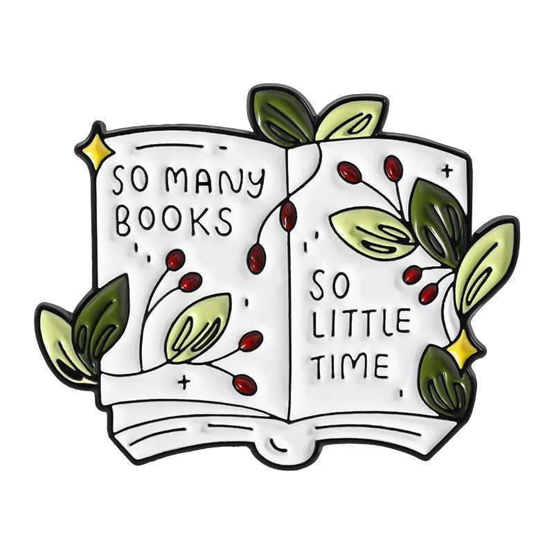 So many books so little time enamel pin