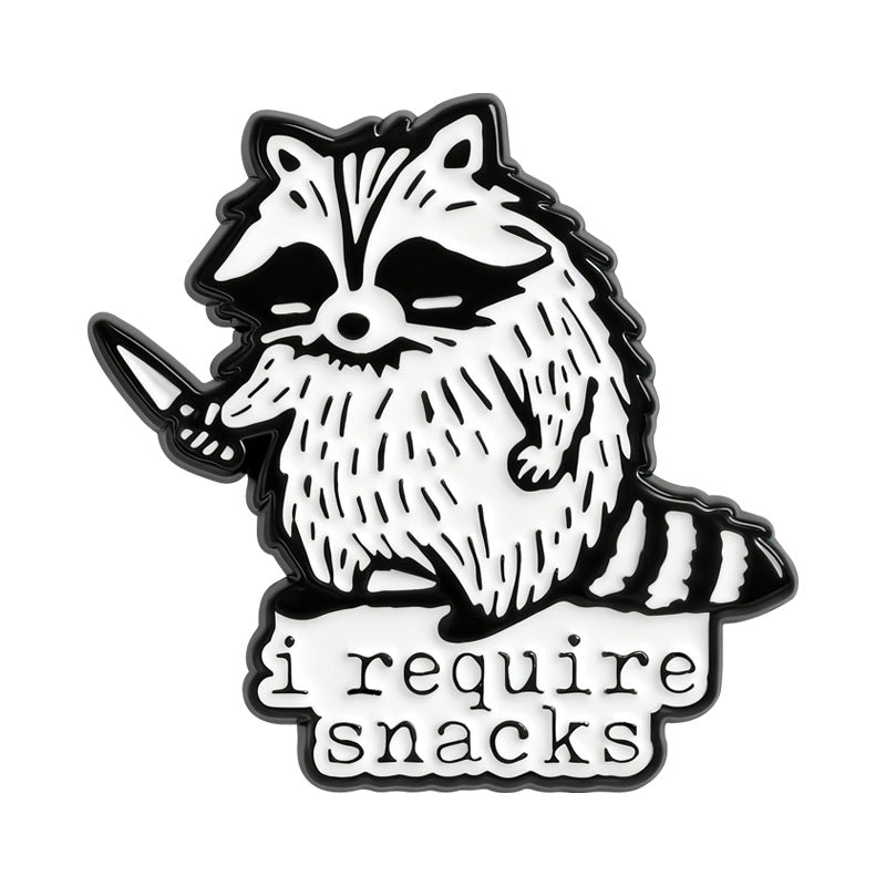 'I require snacks' enamel pin