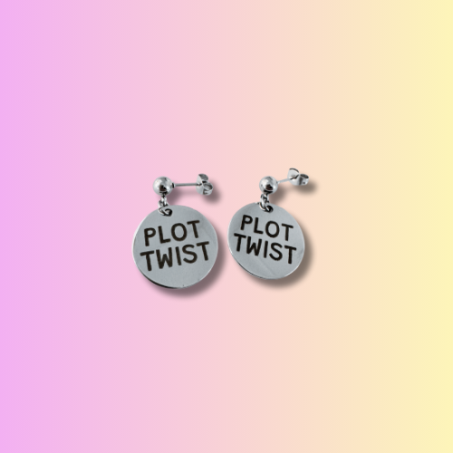 📖 PLOT TWIST – Stainless Steel Earrings