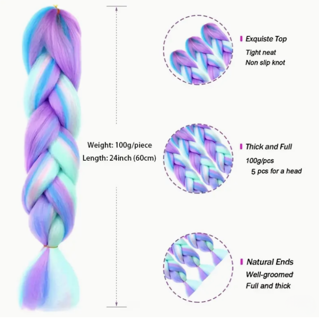 Colourful Jumbo Braiding Festival Hair Extensions