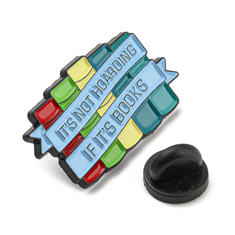 'It's not hoarding if it's books' enamel pin
