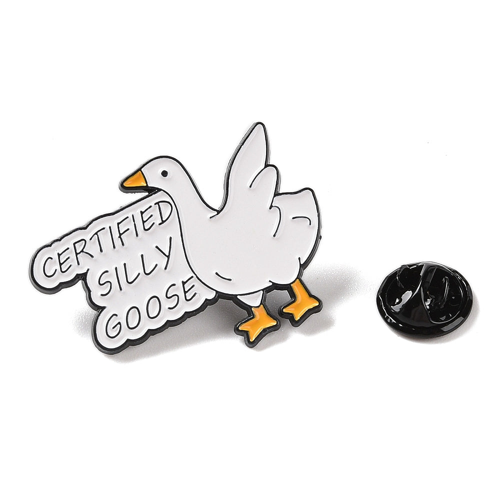 'certified silly goose' enamel pin