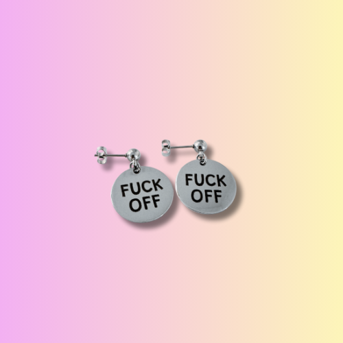 🖕 F*CK OFF – Stainless Steel Earrings