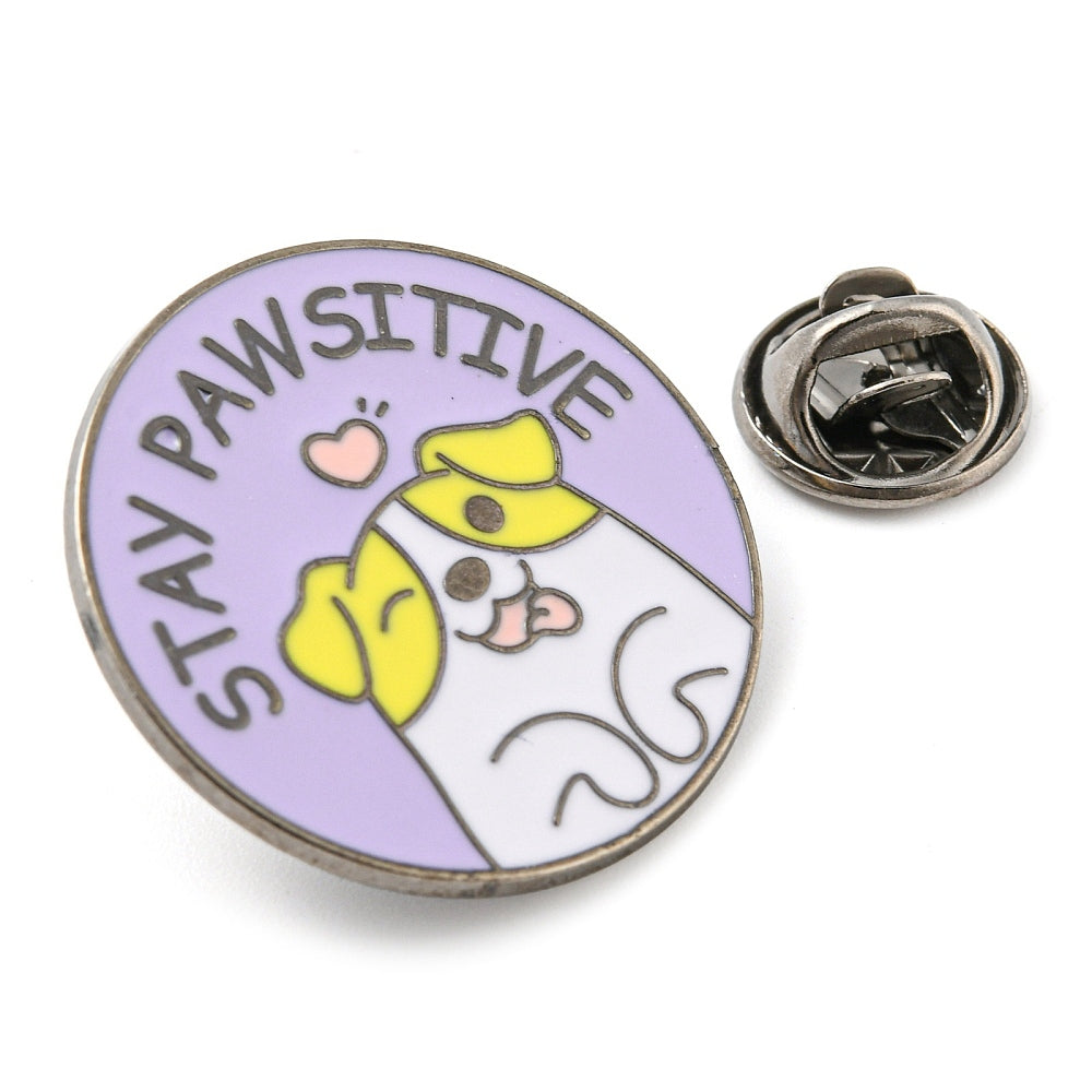 'Stay pawsitive' enamel pin