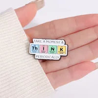 'Take a moment & ThINK periodically' enamel pin