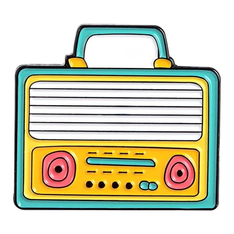 Wireless radio enamel pin
