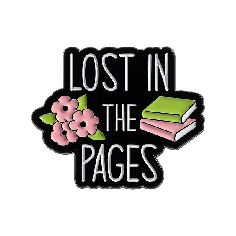 'Lost in the pages' enamel pin