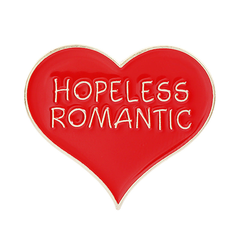 'Hopeless romantic' enamel pin