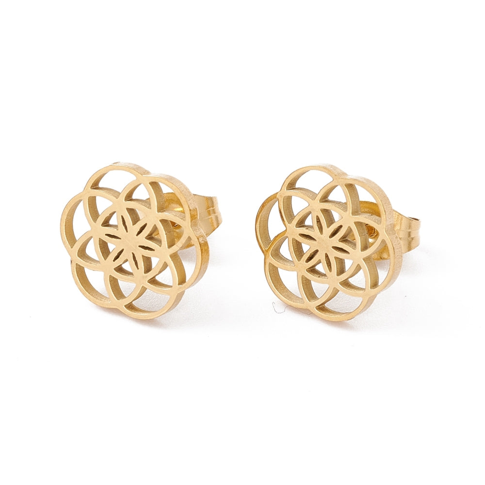 GEOMETRIC FLOWER studs