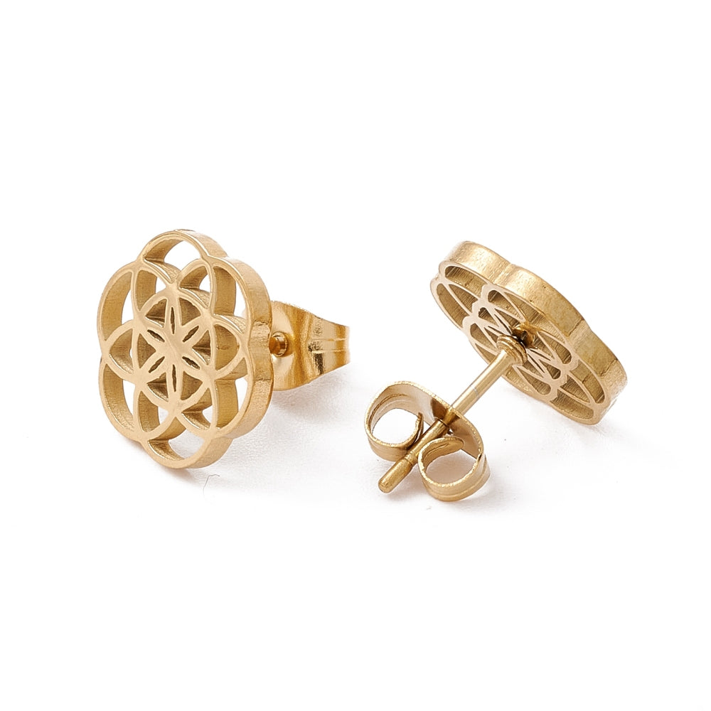 GEOMETRIC FLOWER studs