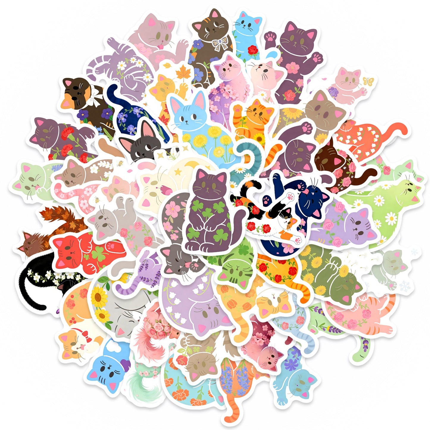Sticker Pack - Flower Cats