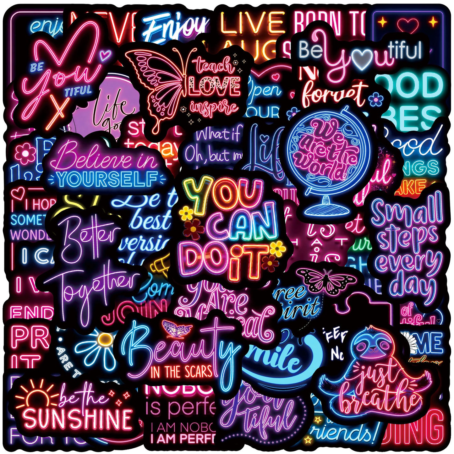 Sticker Pack - Positive Neon