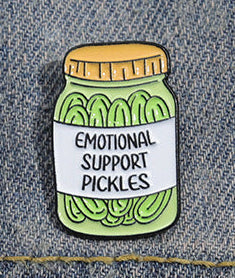 'Emotional support pickles' enamel pin