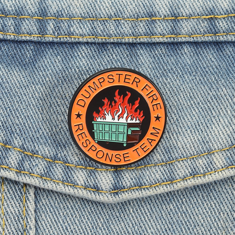 'Dumpster fire response team' enamel pin
