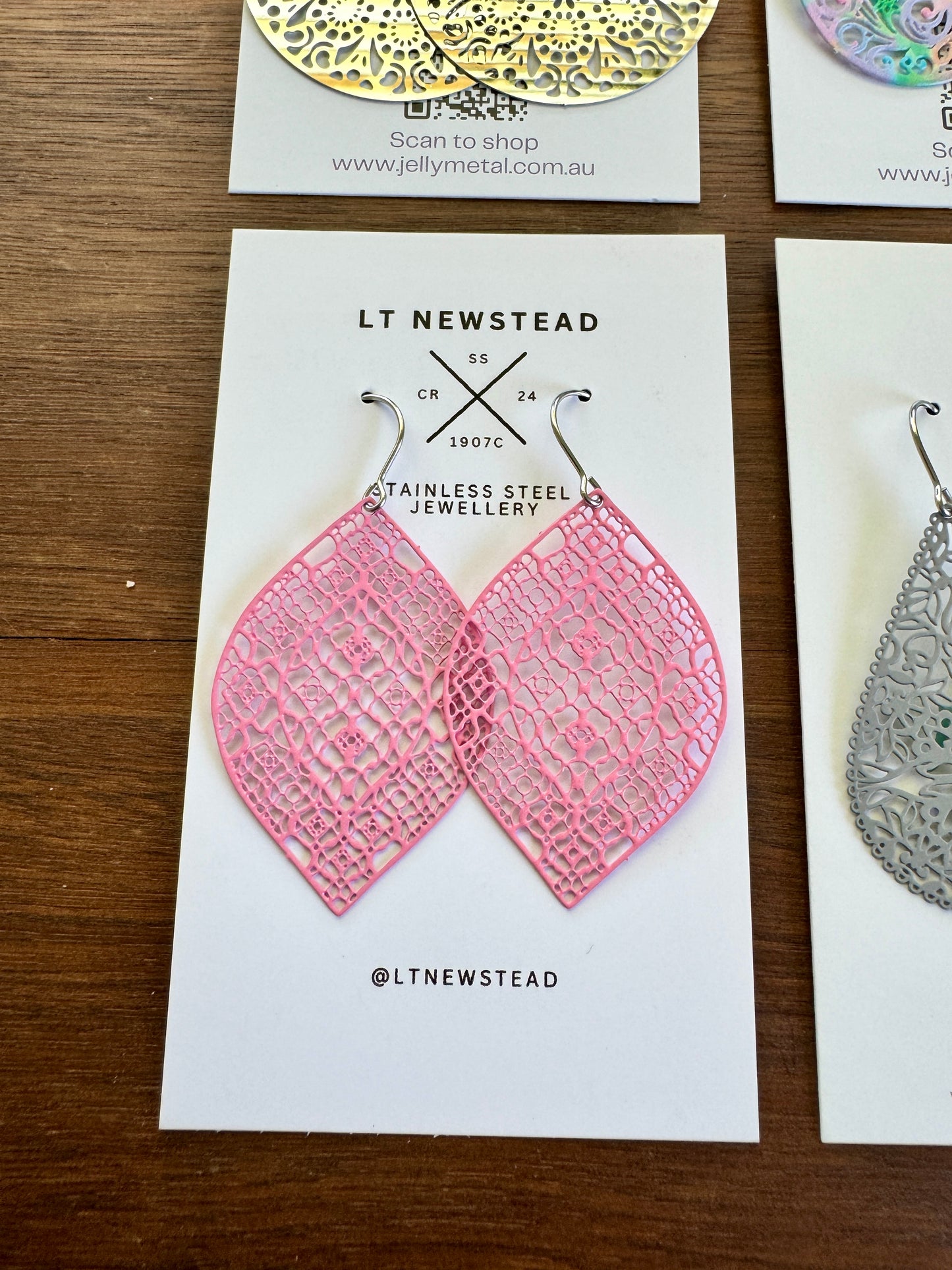 Earring pack #3 - pink teardrops