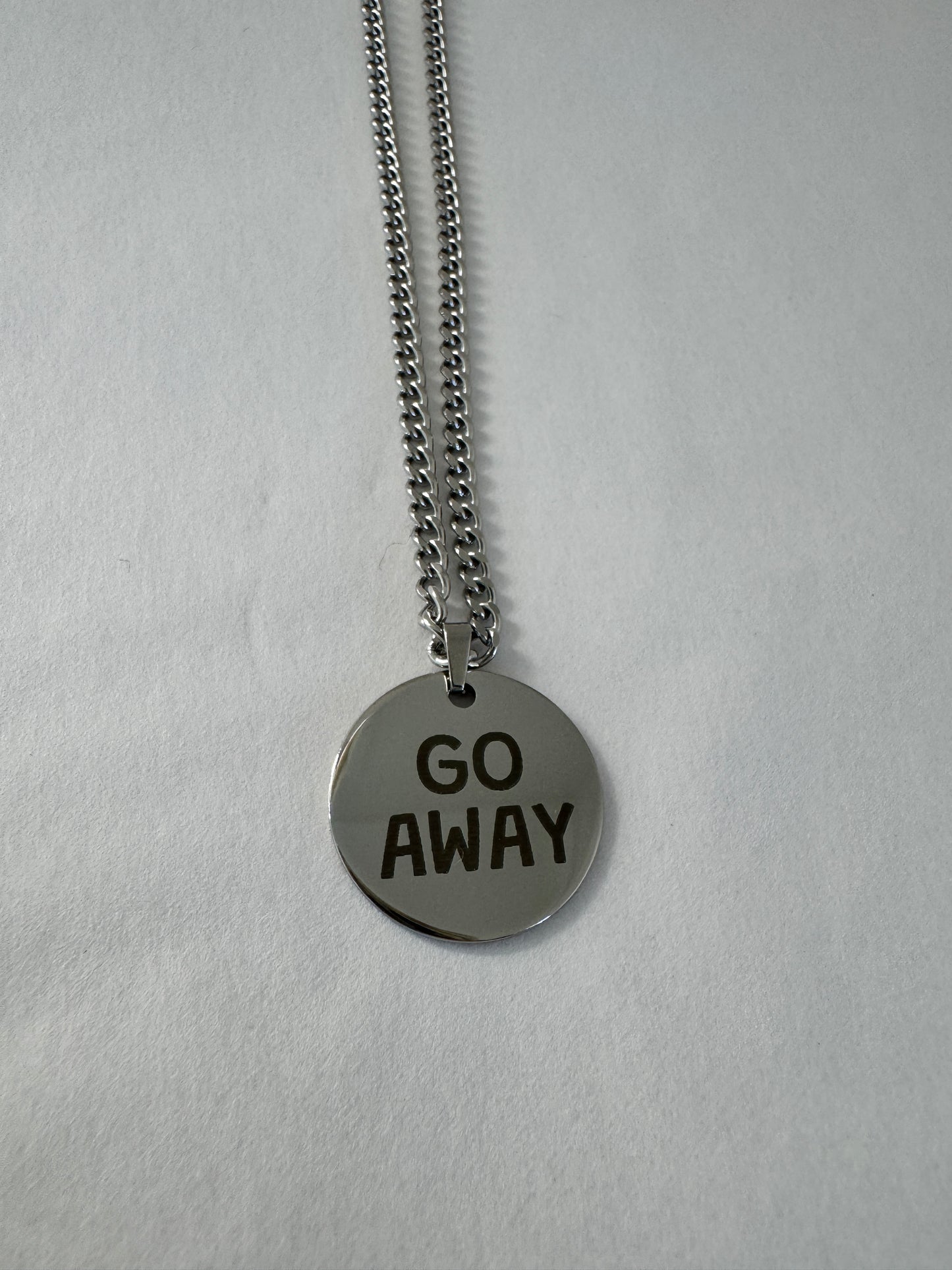 🖕 GO AWAY – Stainless Steel Necklace
