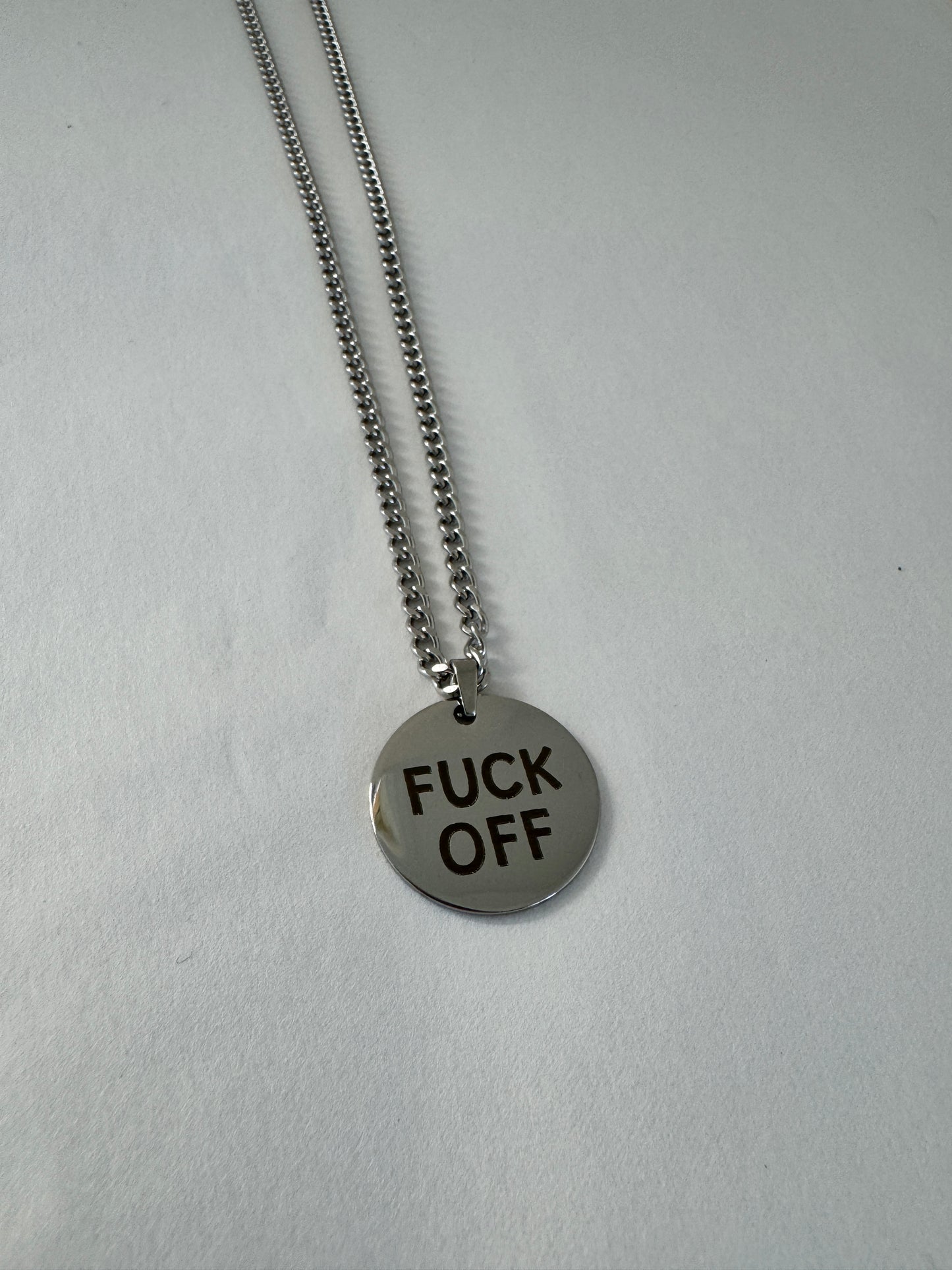 🖕 F*CK OFF – Stainless Steel Necklace