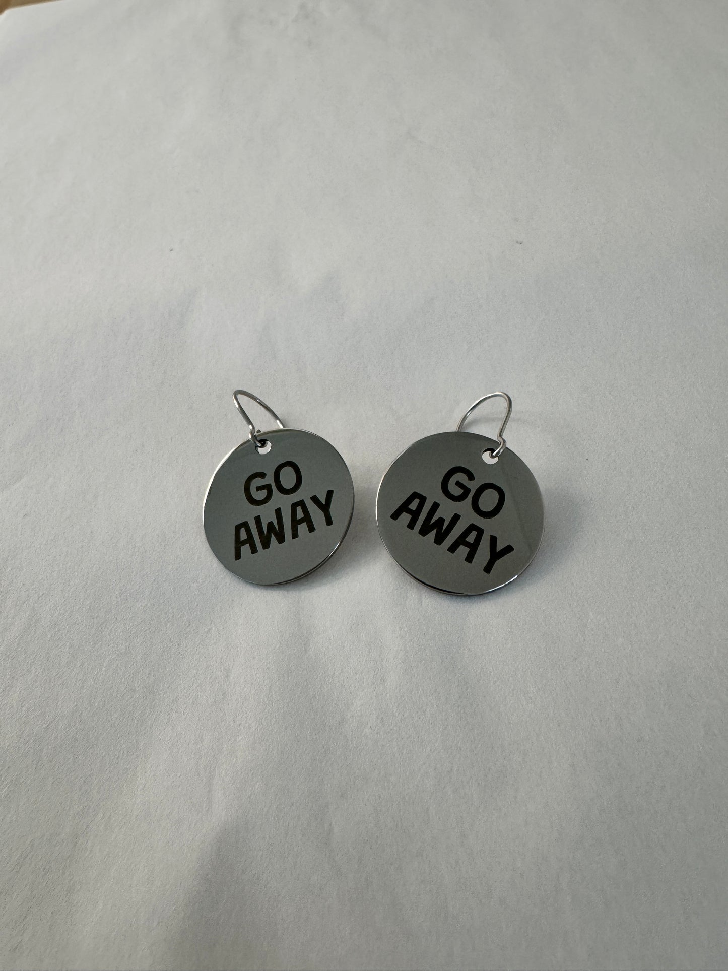 🖕 GO AWAY – Stainless Steel Earrings
