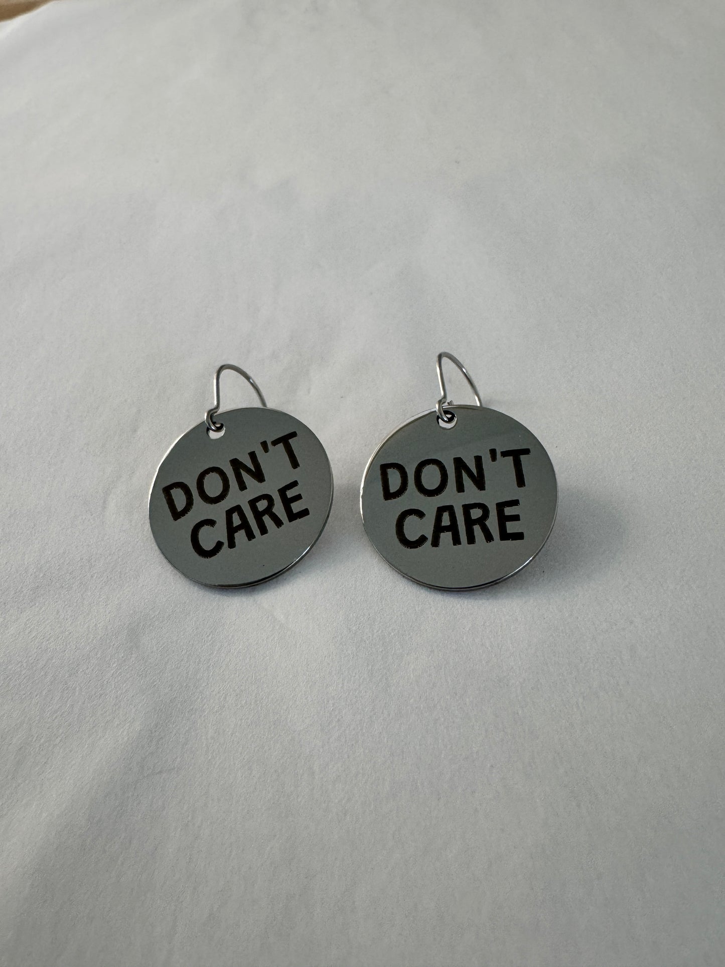 🙅 DON’T CARE – Stainless Steel Earrings