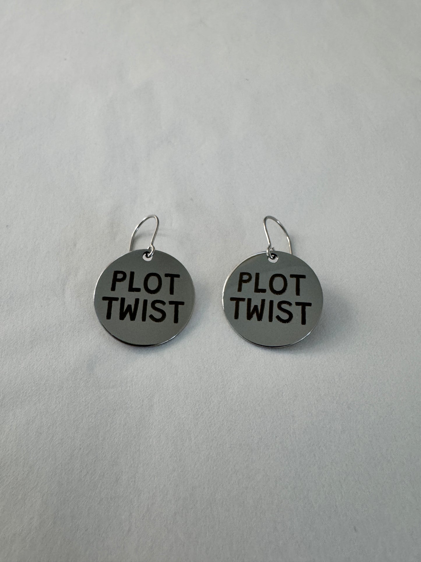 📖 PLOT TWIST – Stainless Steel Earrings