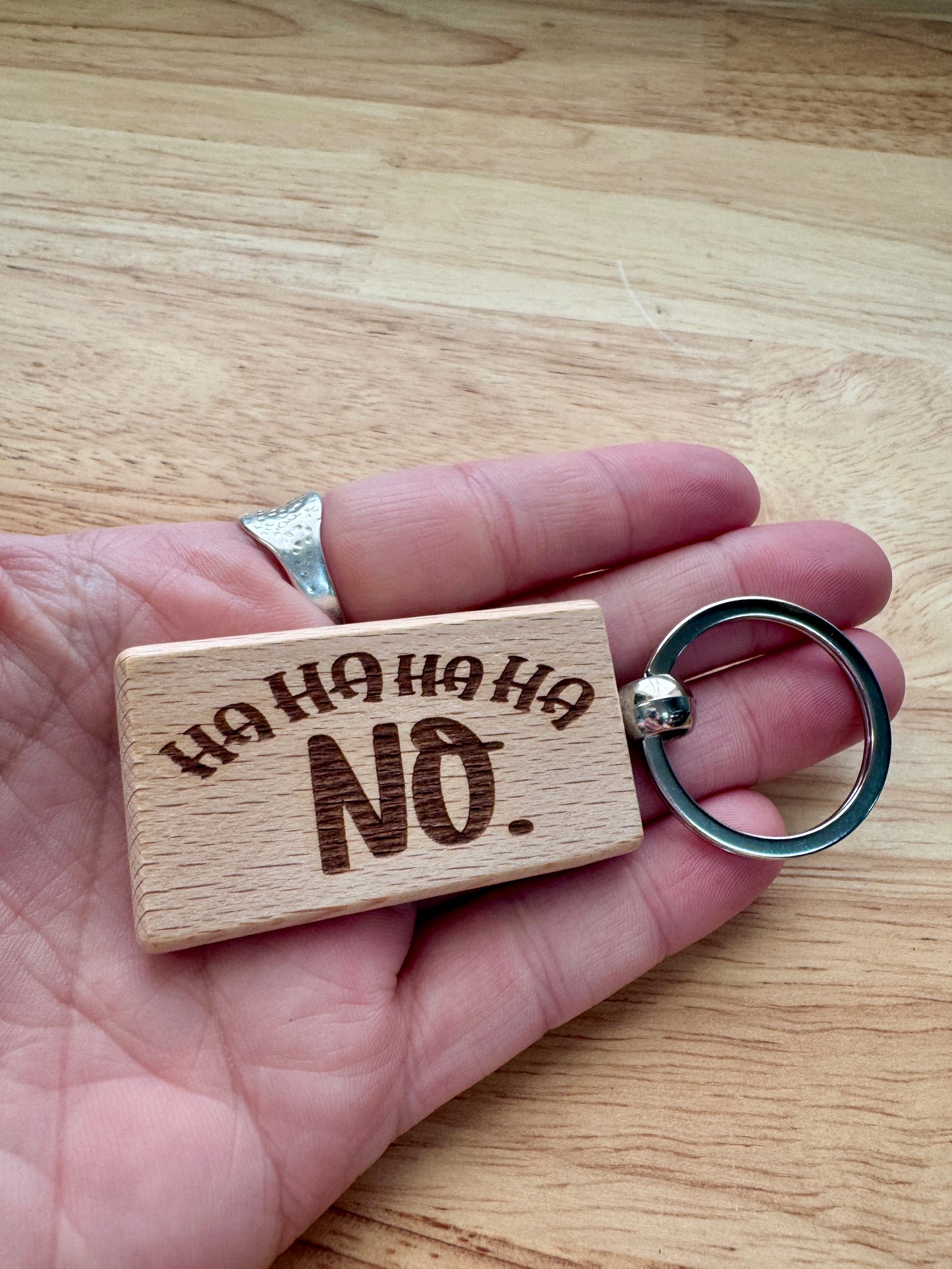 HaHaHaHa No. - Wooden Keyring