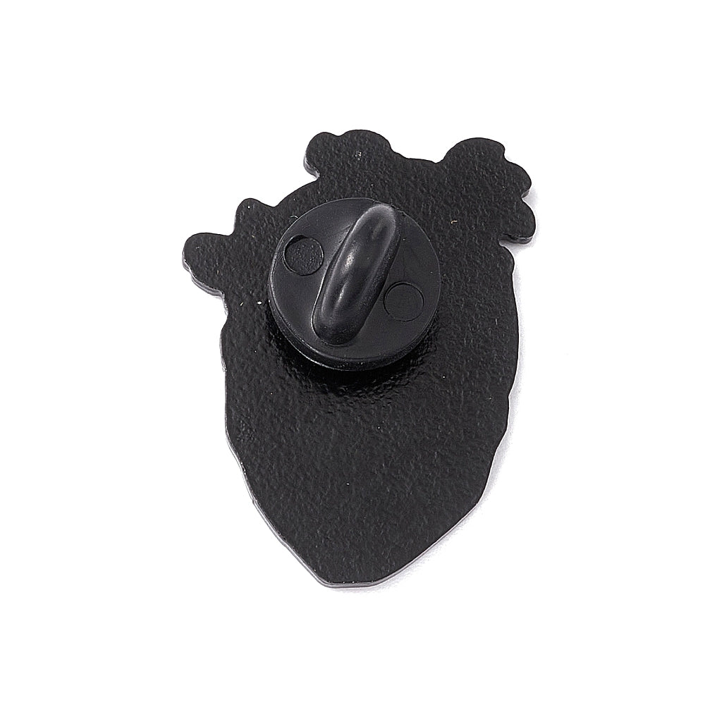 Beach anatomical heart enamel pin