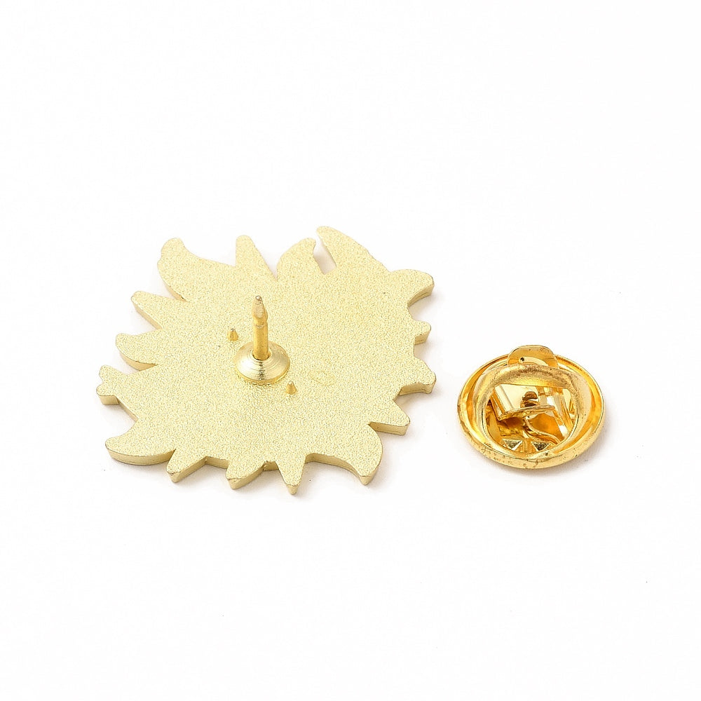 White moon black sun enamel pin