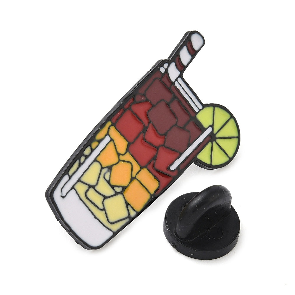 Layered cocktail drink enamel pin