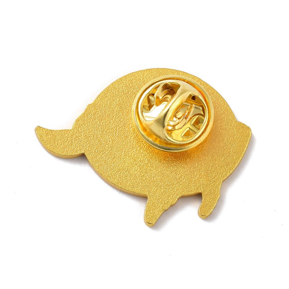 Whale with sun and moon enamel pin
