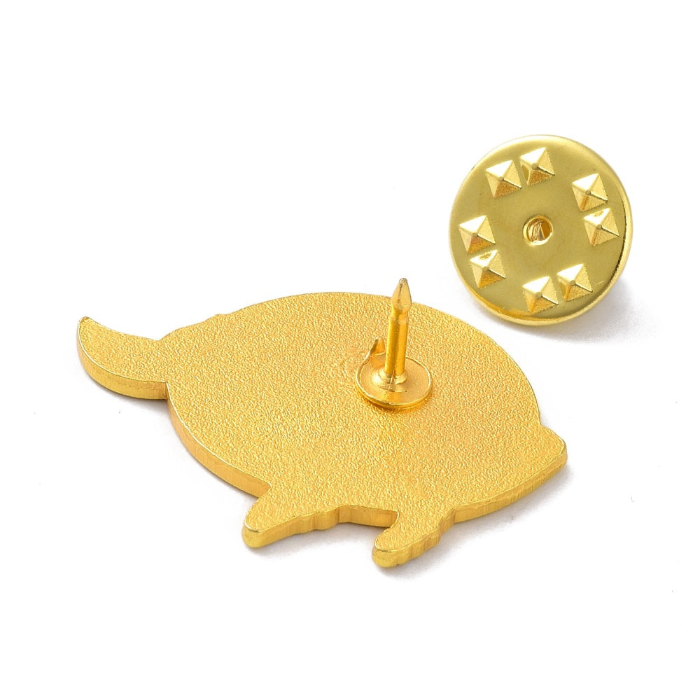 Whale with sun and moon enamel pin