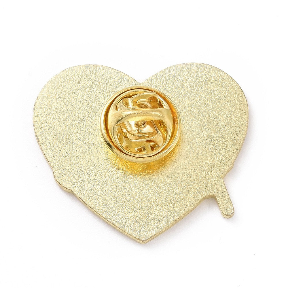 'Girl power' pink heart enamel pin