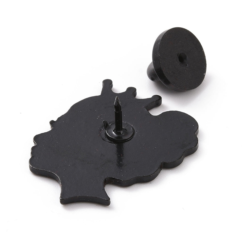 'Empowered women empower women' black enamel pin