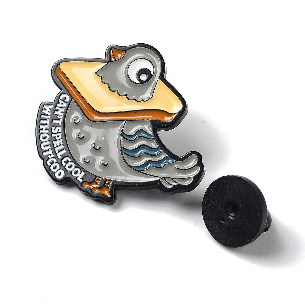 Pigeon in bread enamel pin