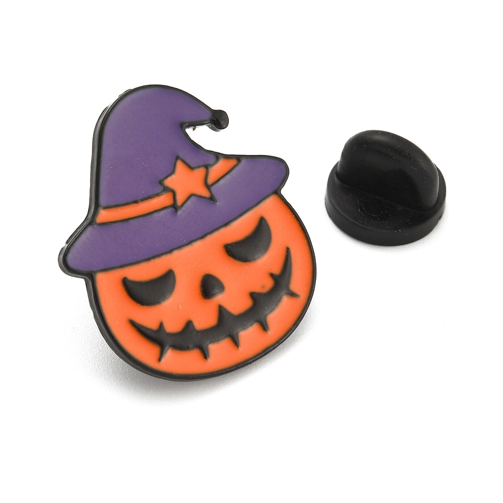 Purple hat pumpkin enamel pin