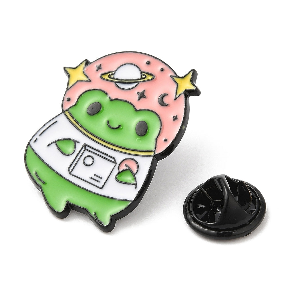 Frog in spacesuit enamel pin