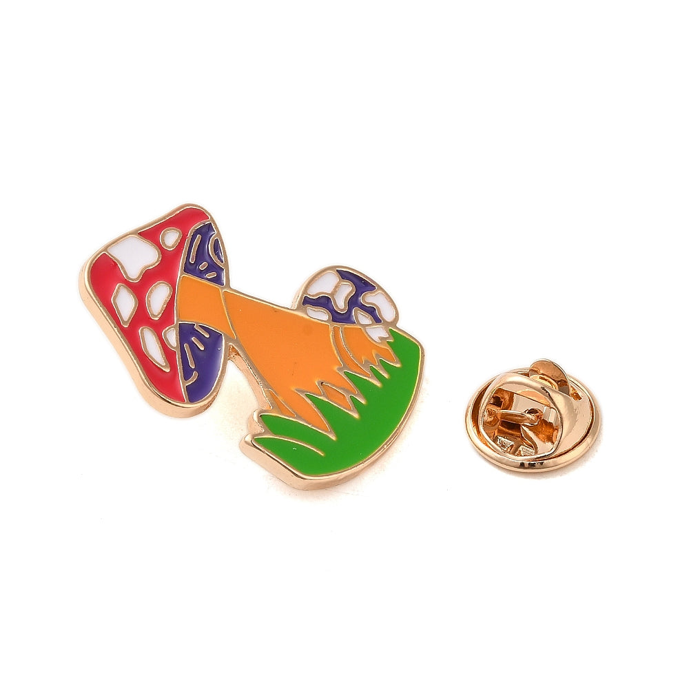 Red mushroom enamel pin