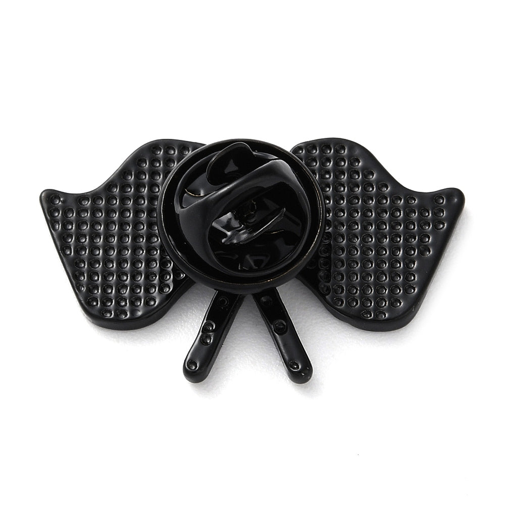 Checkered flag enamel pin