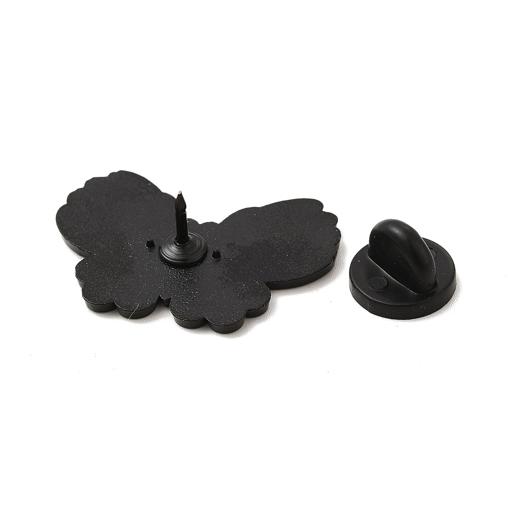 Butterfly skeleton hands enamel pin