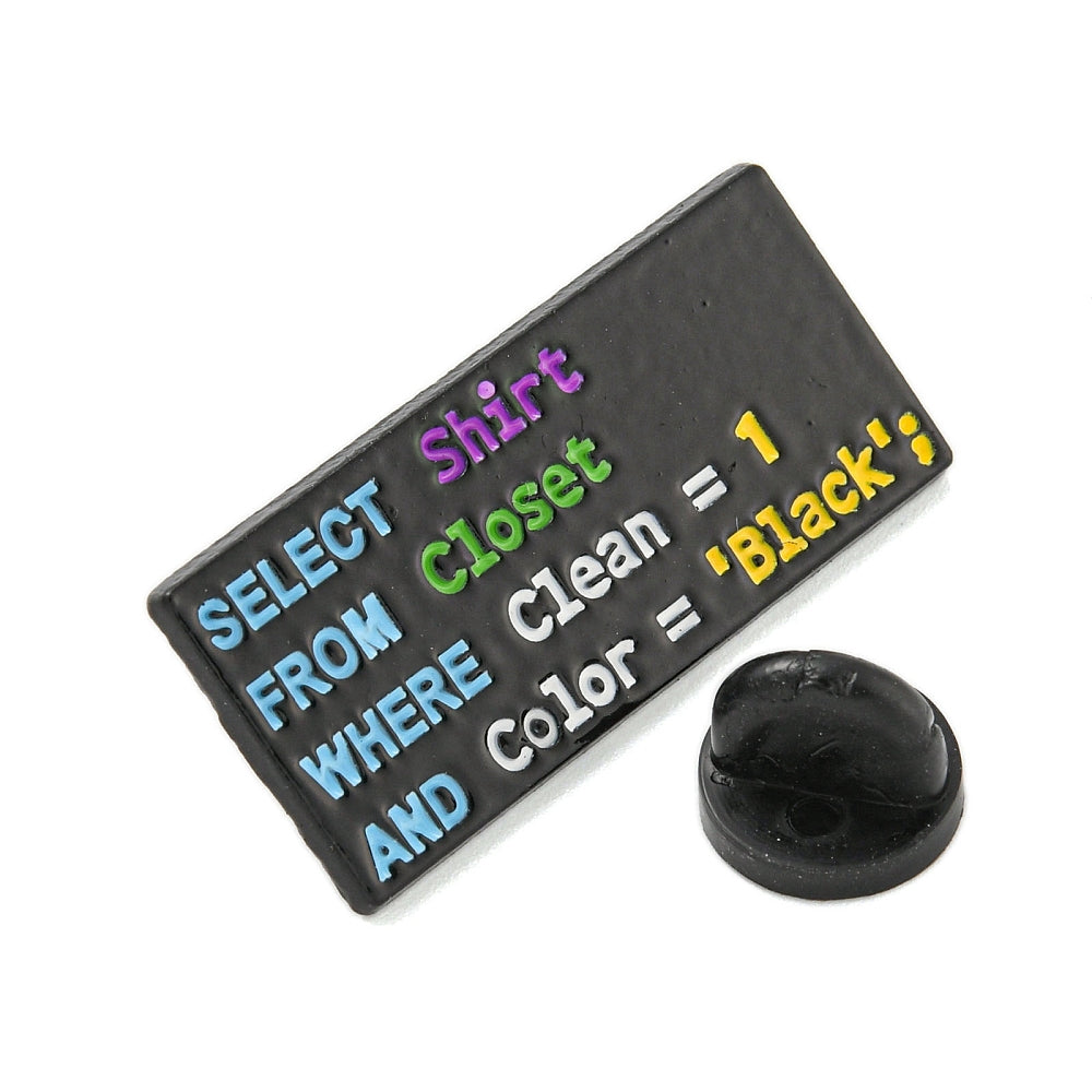 Code for getting dressed enamel pin