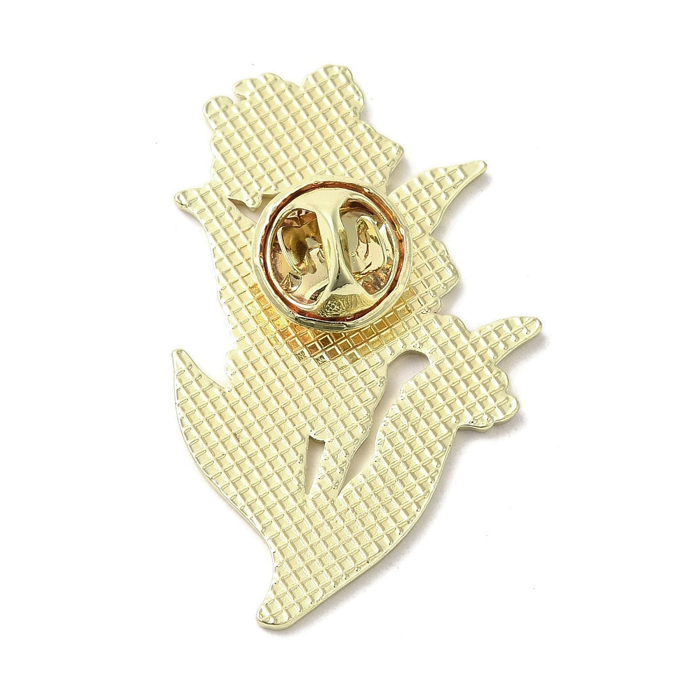 Purple gladiolus flowers enamel pin