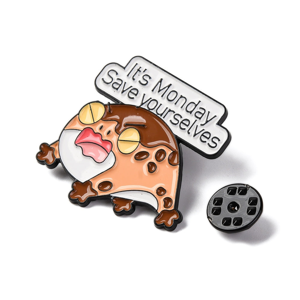 'It's monday save yourselves' enamel pin