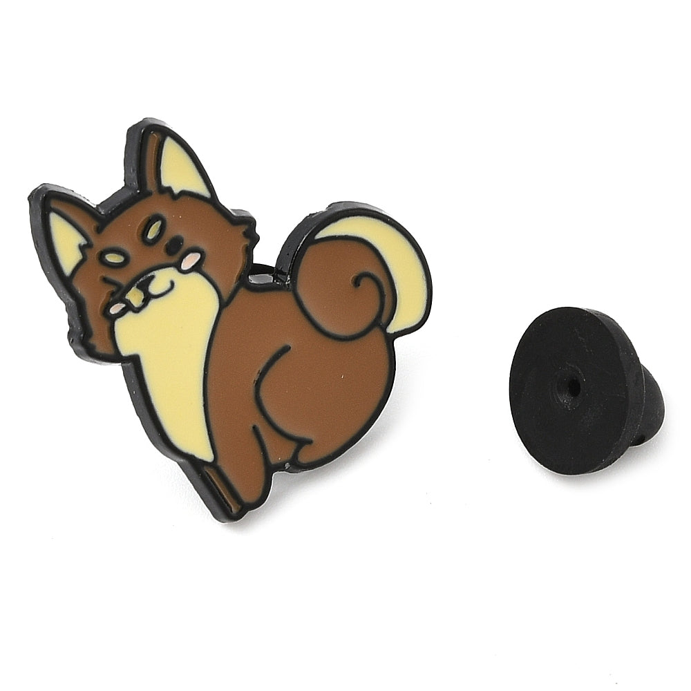 Brown fox enamel pin