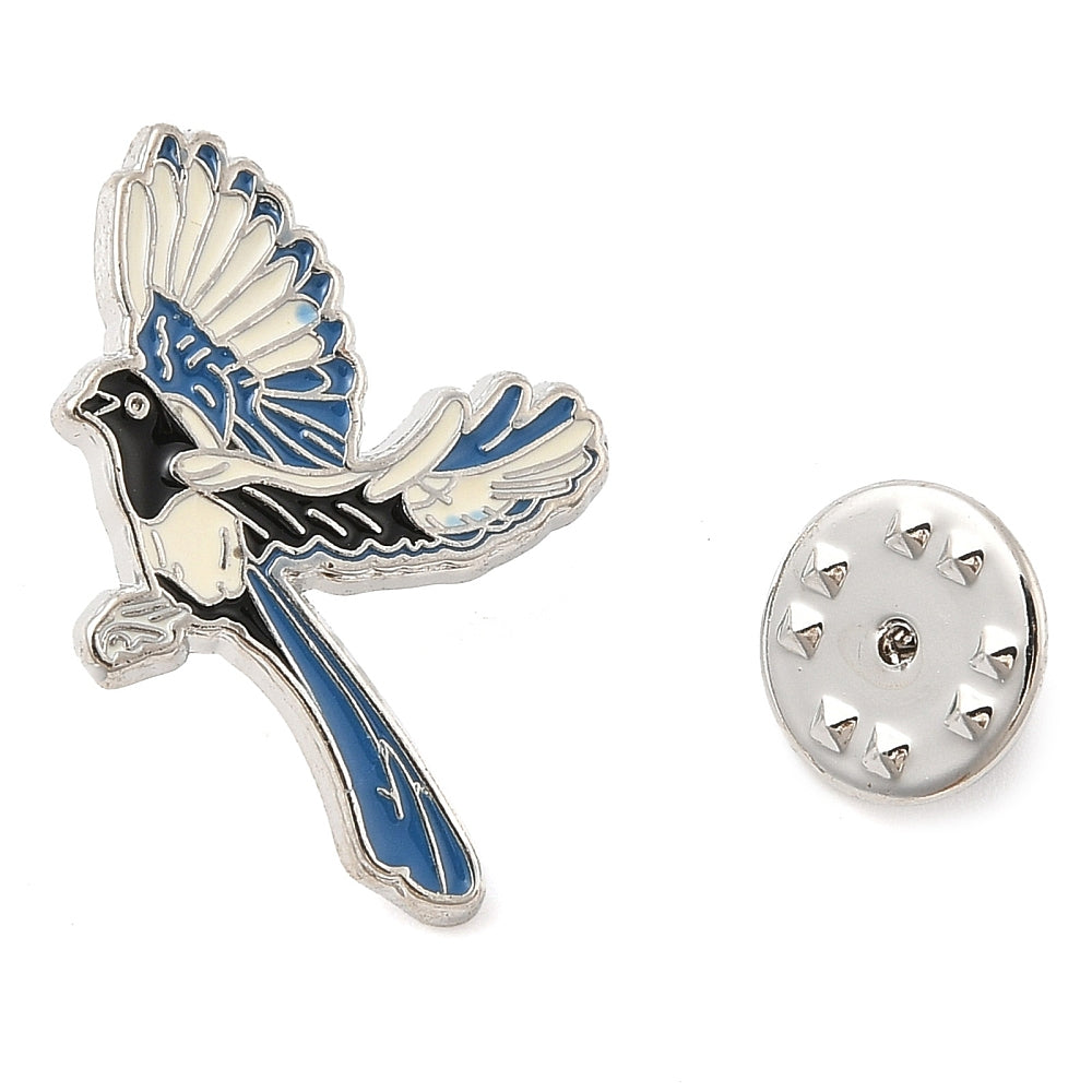 Magpie bird enamel pin