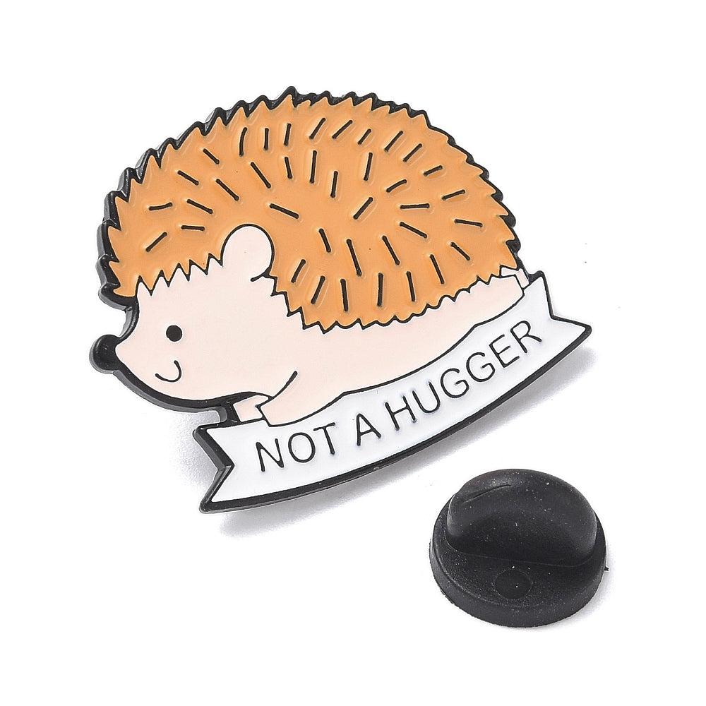 Not a hugger echidna enamel pin