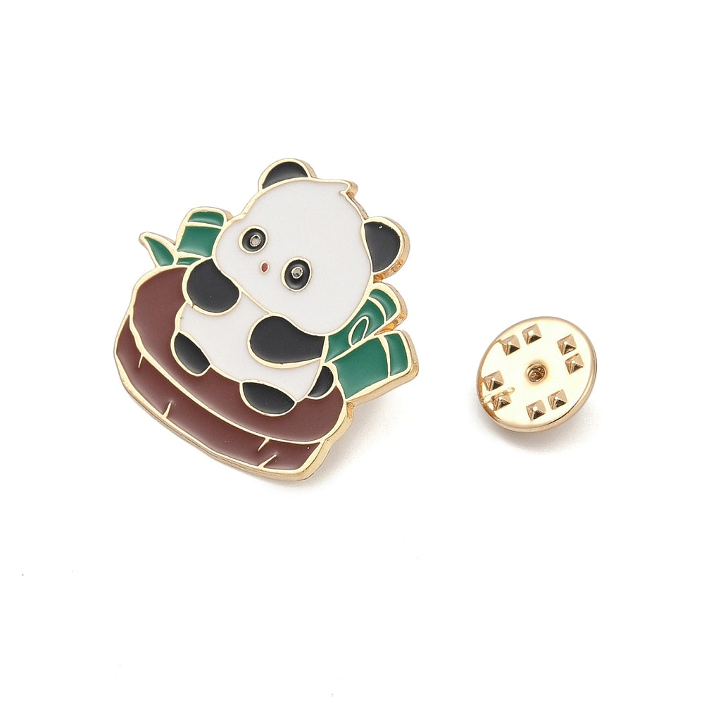 Panda bamboo chair enamel pin