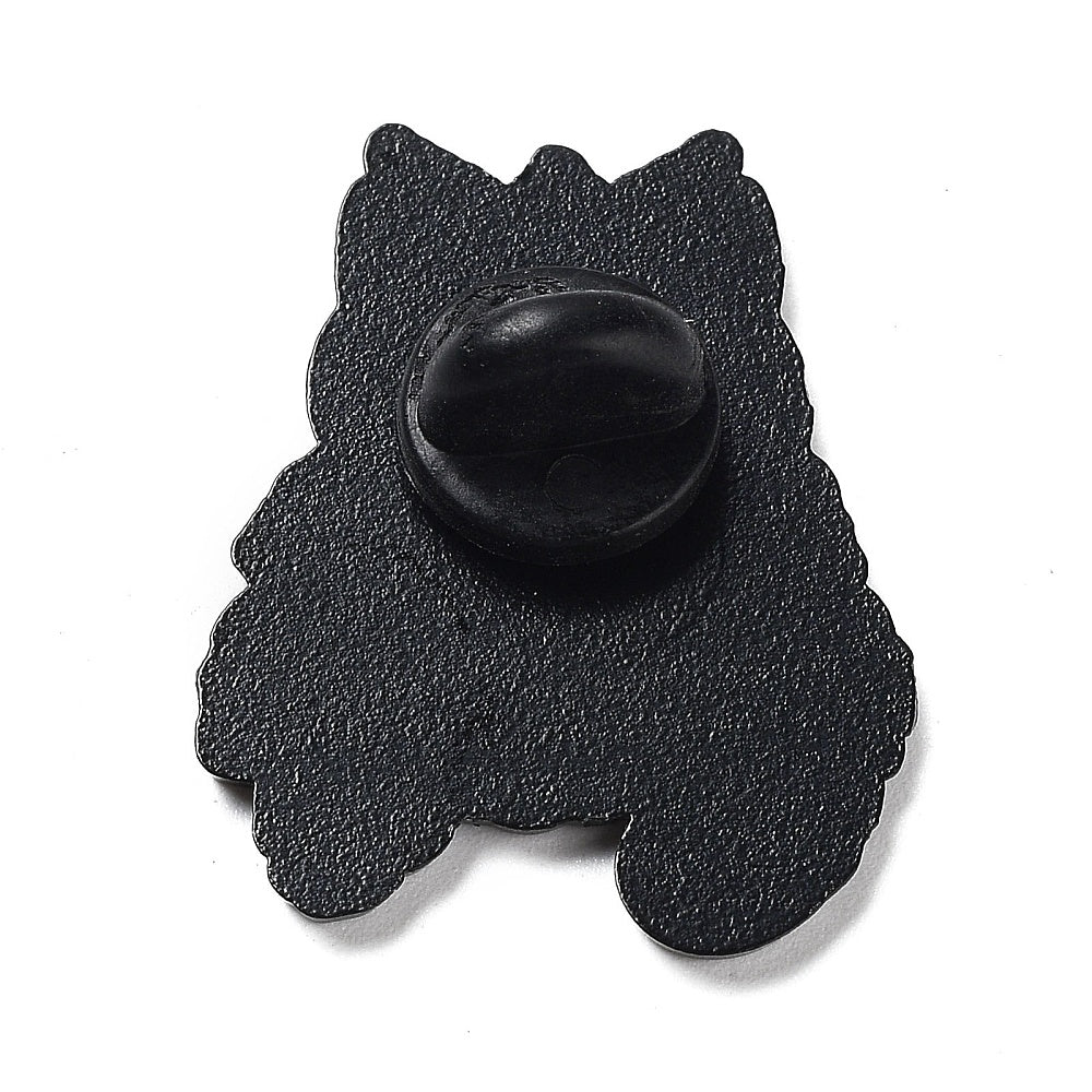Pink skull cat enamel pin
