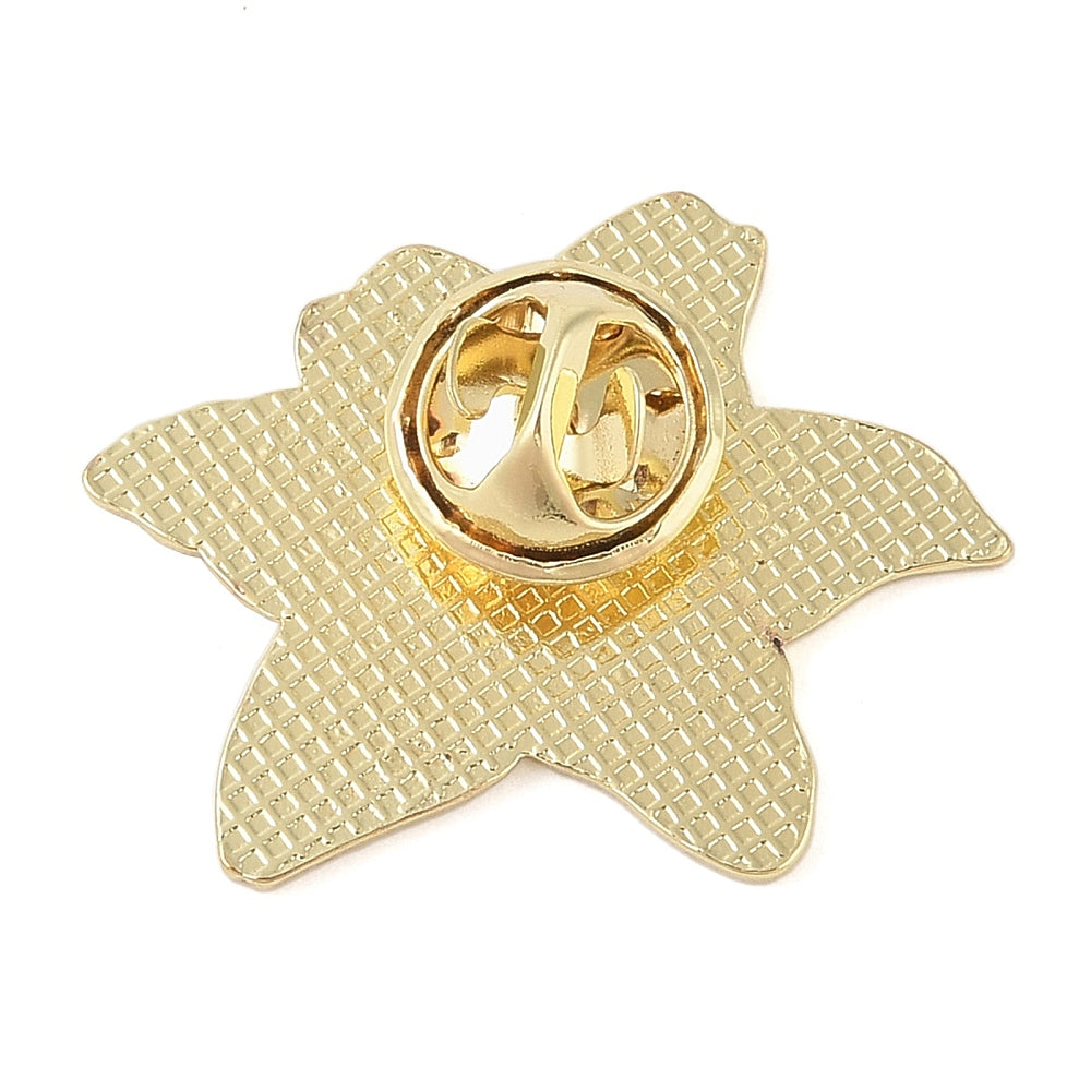 White lily flower enamel pin