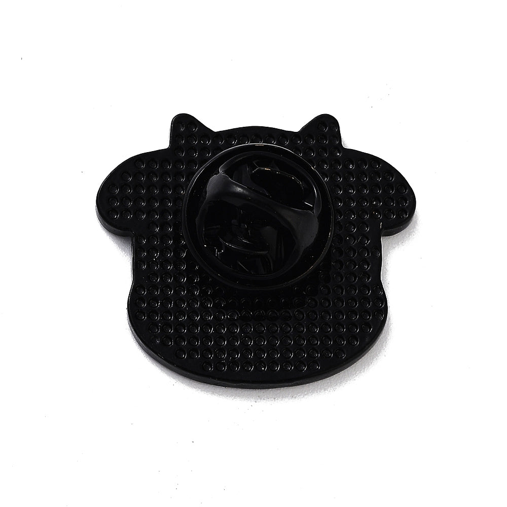 Cow head enamel pin
