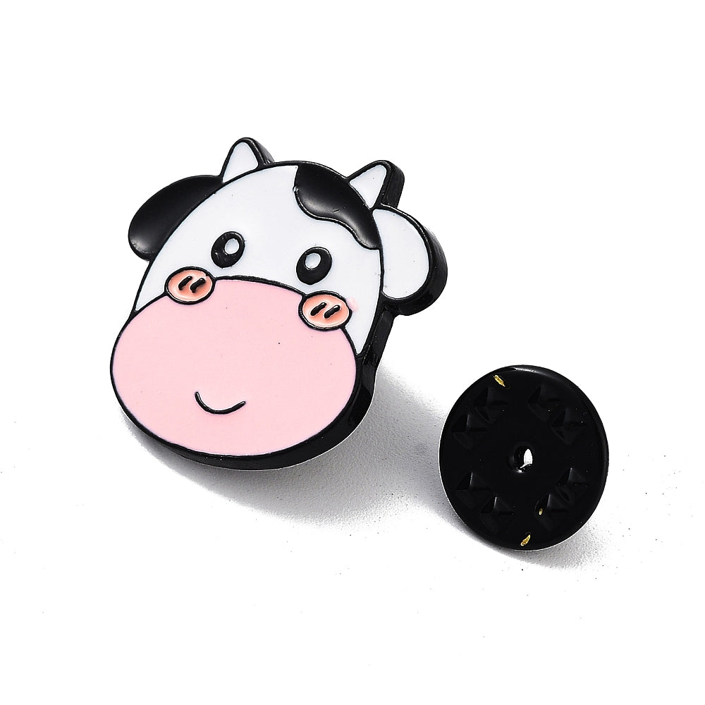 Cow head enamel pin