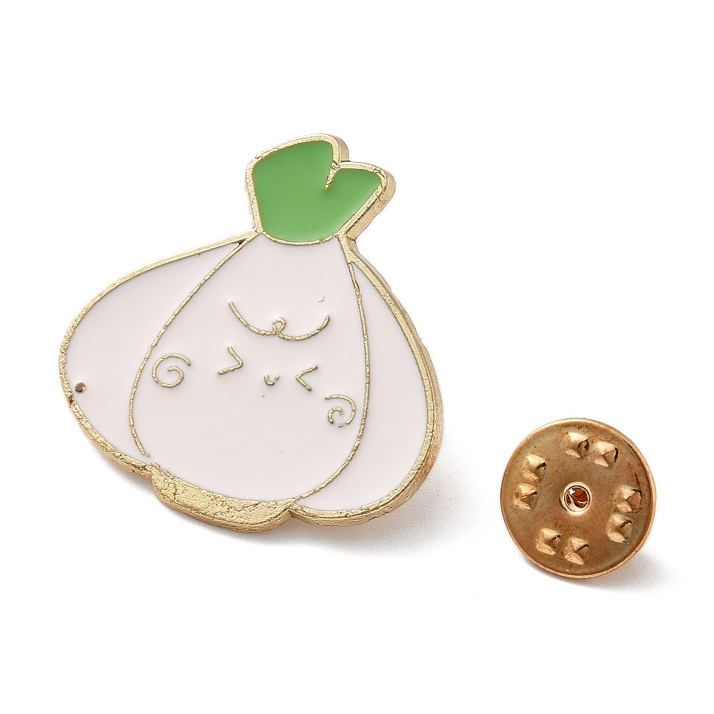 Garlic enamel pin